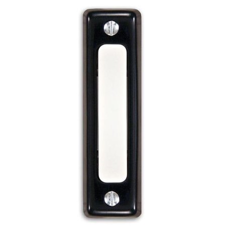 HEATHCO Heathco 711B-A Black & White Traditional Push Button Bar; 0.75 x 2.75 in. 711B-A